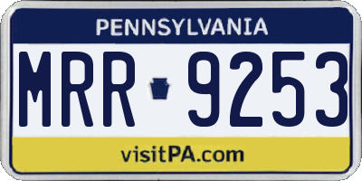 PA license plate MRR9253