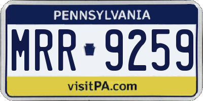 PA license plate MRR9259
