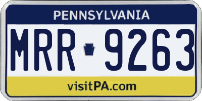 PA license plate MRR9263