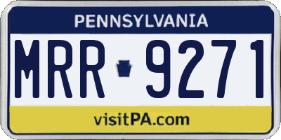PA license plate MRR9271