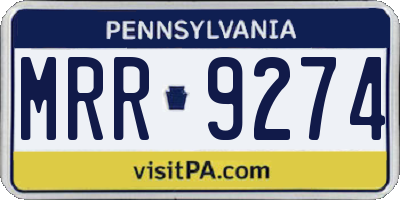 PA license plate MRR9274