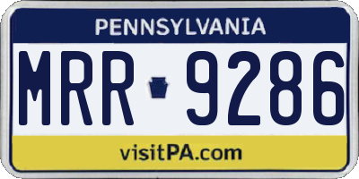 PA license plate MRR9286