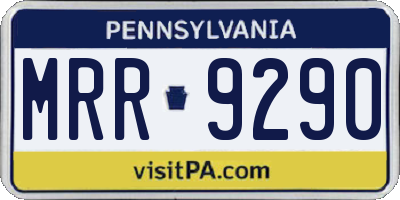 PA license plate MRR9290