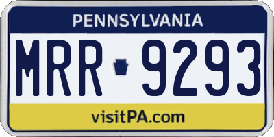 PA license plate MRR9293