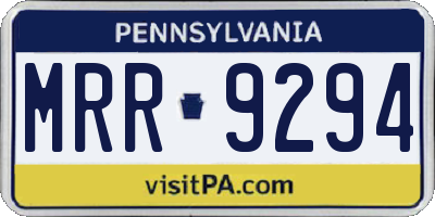 PA license plate MRR9294