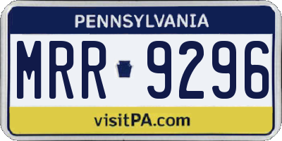 PA license plate MRR9296