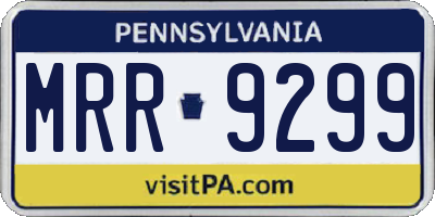 PA license plate MRR9299