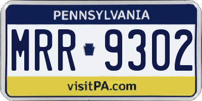 PA license plate MRR9302