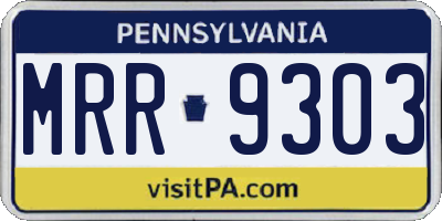 PA license plate MRR9303
