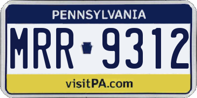 PA license plate MRR9312