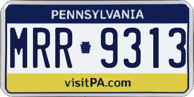 PA license plate MRR9313