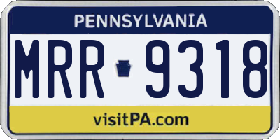 PA license plate MRR9318