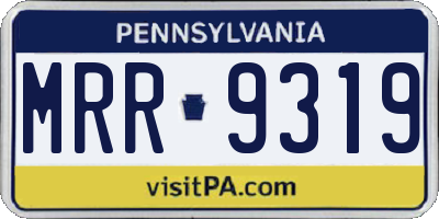 PA license plate MRR9319