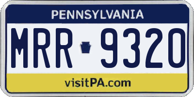 PA license plate MRR9320