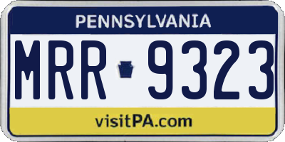 PA license plate MRR9323