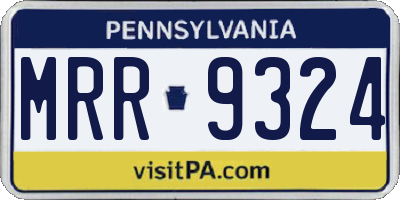 PA license plate MRR9324