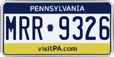 PA license plate MRR9326