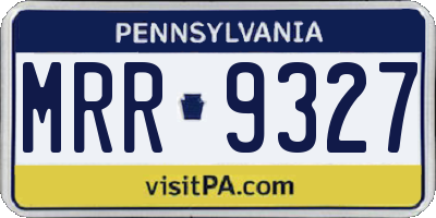 PA license plate MRR9327