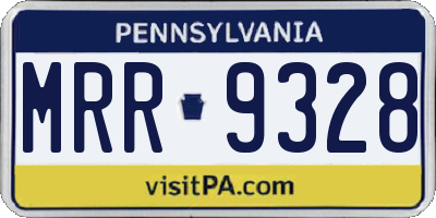 PA license plate MRR9328
