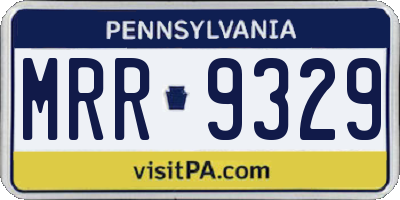 PA license plate MRR9329