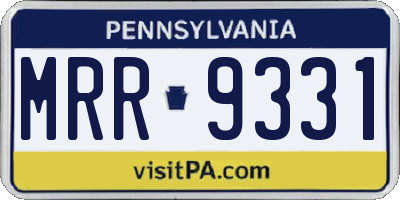 PA license plate MRR9331