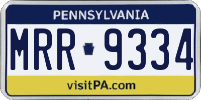PA license plate MRR9334