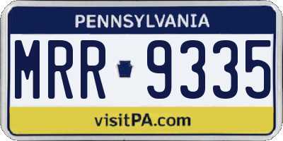 PA license plate MRR9335