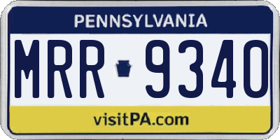 PA license plate MRR9340