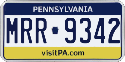 PA license plate MRR9342