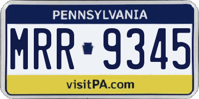 PA license plate MRR9345