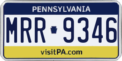 PA license plate MRR9346