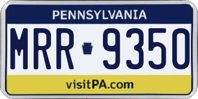 PA license plate MRR9350