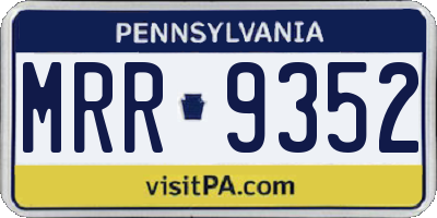 PA license plate MRR9352