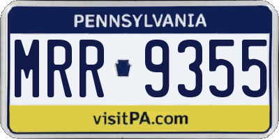 PA license plate MRR9355