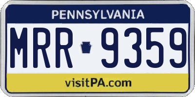 PA license plate MRR9359