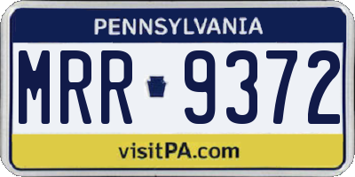 PA license plate MRR9372