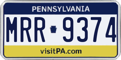 PA license plate MRR9374