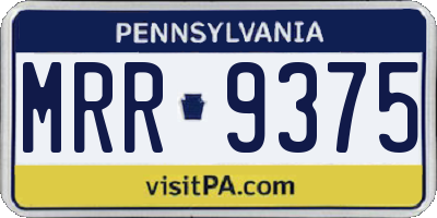 PA license plate MRR9375
