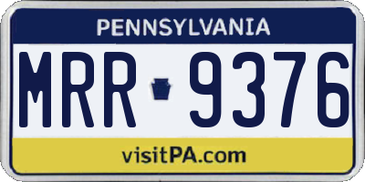 PA license plate MRR9376