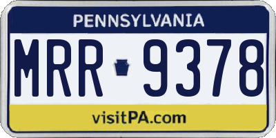 PA license plate MRR9378