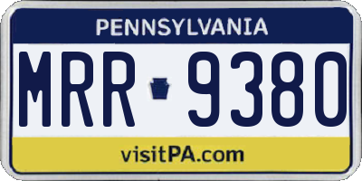 PA license plate MRR9380