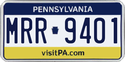 PA license plate MRR9401