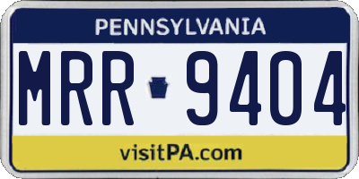 PA license plate MRR9404