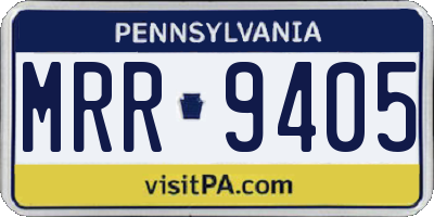 PA license plate MRR9405