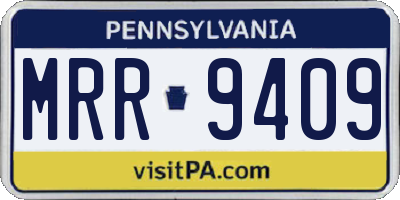 PA license plate MRR9409