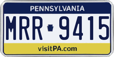 PA license plate MRR9415