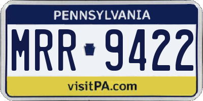 PA license plate MRR9422