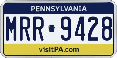 PA license plate MRR9428