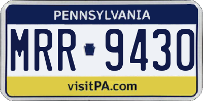 PA license plate MRR9430