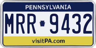 PA license plate MRR9432